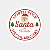 Personalised Christmas Sticker Labels North Pole Santa Special Delivery