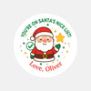 Personalised Kids Christmas Sticker Labels Santa's Nice List