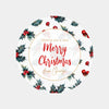 Personalised Merry Christmas Sticker Labels Holly Custom