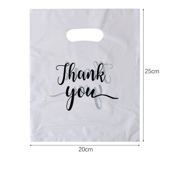 100pk White Thank You Gift Bags for Guests | 3 Sizes