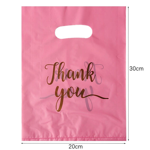 100pk Pink Thank You Gift Bags for Guests | 3 Sizes