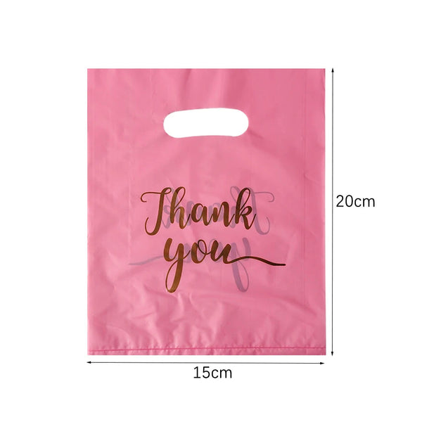 100pk Pink Thank You Gift Bags for Guests | 3 Sizes