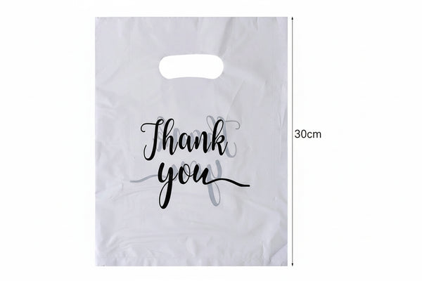 100pk White Thank You Gift Bags for Guests | 3 Sizes