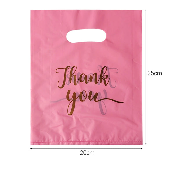 100pk Pink Thank You Gift Bags for Guests | 3 Sizes