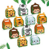 24Pcs Jungle Safari Animal Party Favor Boxes - Portable Cardstock Treat Gift Bags for Kids Birthday, Baby Shower & Events - 6 Cute Styles - Sticksy Prints Australia