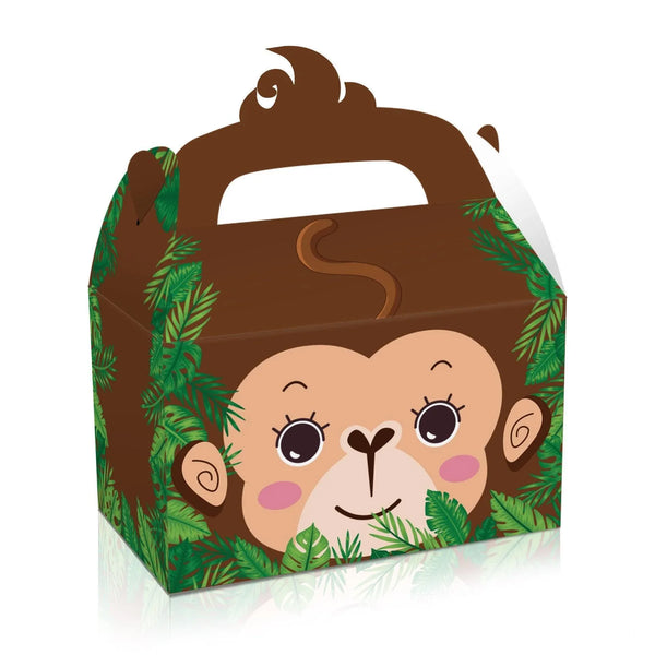 24Pcs Jungle Safari Animal Party Favor Boxes - Portable Cardstock Treat Gift Bags for Kids Birthday, Baby Shower & Events - 6 Cute Styles - Sticksy Prints Australia
