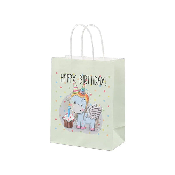 50pcs Colourful Kraft Paper Gift Bags – Eco-Friendly Party Favour Bags with Handles - Sticksy Prints Australia