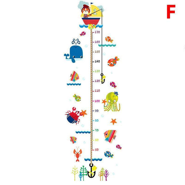 Fishing Adventure Height Chart - Removable Wall Sticker (Cat & Whale) - Sticksy Prints Australia