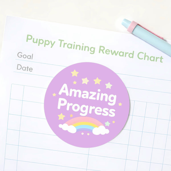 Amazing Progress Pet Training Reward Stickers | Positive Reinforcement Stickers for Dogs & Puppies