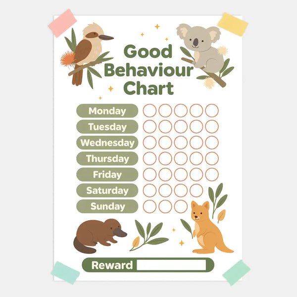 Australian Animal Good Behaviour Chart for Kids – Printable (A4)