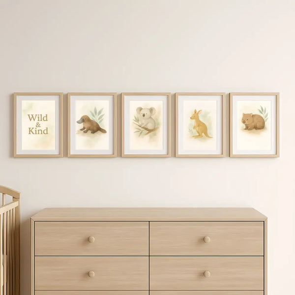 Australian Animal Wall Art Set – “Wild & Kind” (Instant Download A4–A2 + 12x18 + 16x20)