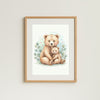 Baby Bear & Cub Nursery Print – Woodland Animal Wall Art Neutral Baby Room Decor Printable Nursery Poster Calm