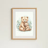 Baby Bear & Cub Nursery Print – Woodland Animal Wall Art Neutral Baby Room Decor Printable Nursery Poster Calm