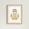 Baby Bear Nursery Wall Art Print – Woodland Animal Printable (Digital Download)