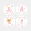 Ballerina Thank You Stickers – Ballet Dress, Slippers, Ballerina Bear & Wand | Personalised Party Favour Labels - Sticksy Prints Australia