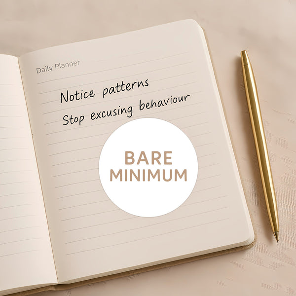 Bare Minimum Sticker – Funny Dating Sticker for Journals Planners & Modern Dating Awareness