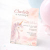 Blush Unicorn Birthday Invitations | Personalised Pastel Party Invites - Sticksy Prints Australia