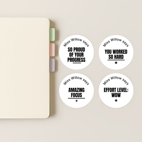 Bold Minimalist Teen Effort Stickers – Personalised Teacher Progress & Motivation Stickers