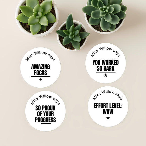 Bold Minimalist Teen Effort Stickers – Personalised Teacher Progress & Motivation Stickers