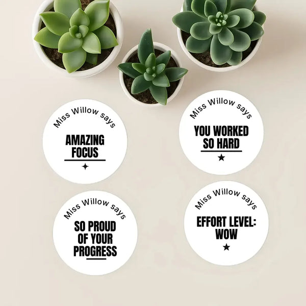 Bold Minimalist Teen Effort Stickers – Personalised Teacher Progress & Motivation Stickers - Sticksy Prints Australia