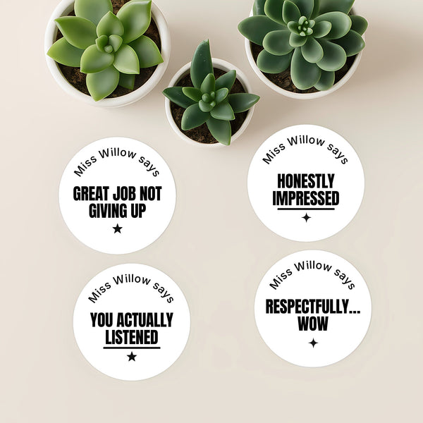 Bold Sarcastic Teen Behaviour Stickers – Personalised Minimalist Teacher Reward Stickers