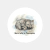 Born Wild in Tasmania Wombat Sticker – Tasmanian Mother & Joey Wildlife Sticker - Sticksy Prints Australia