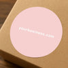 Business Website URL Stickers | Round Packaging Labels for Small Businesses Pink - Sticksy Prints Australia