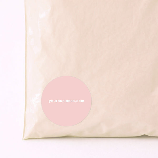 Business Website URL Stickers | Round Packaging Labels for Small Businesses Pink