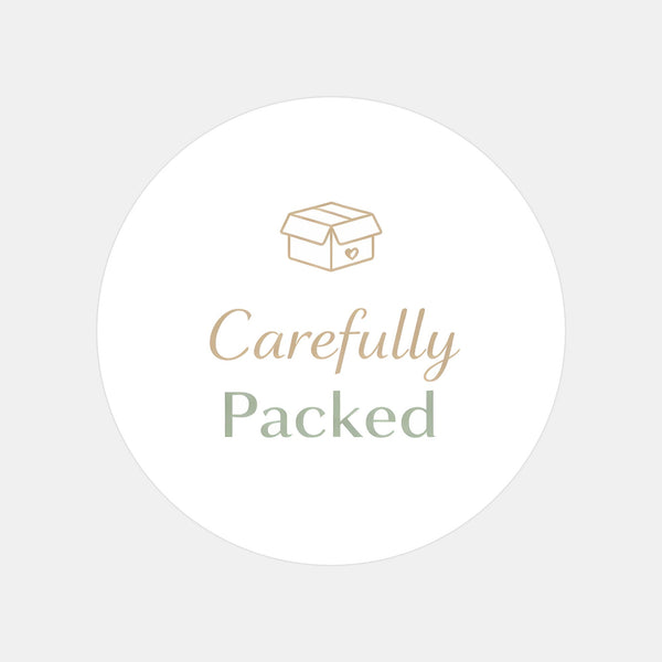 Carefully Packed Stickers | Minimal Packaging Labels for Handmade & Boutique Orders