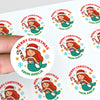 Christmas Mermaid Stickers – Custom Name Labels