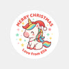Christmas Unicorn Personalised Gift Stickers for Kids