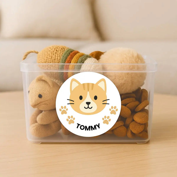 Custom Cat Photo Portrait Label Stickers – Personalised Just for You!