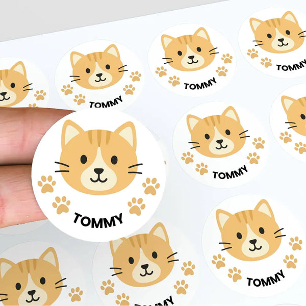 Custom Cat Photo Portrait Label Stickers – Personalised Just for You!