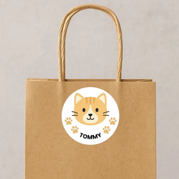 Custom Cat Photo Portrait Label Stickers – Personalised Just for You!