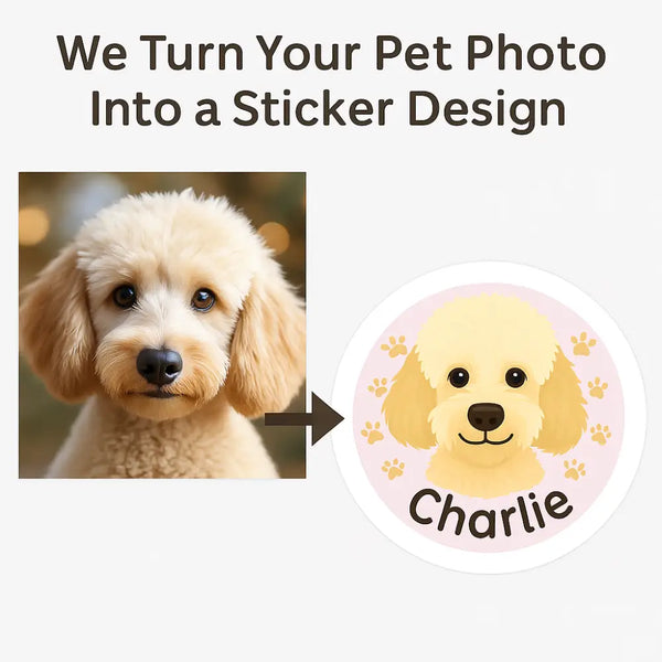 Custom Dog Photo Portrait Label Stickers – Personalised Just for You!