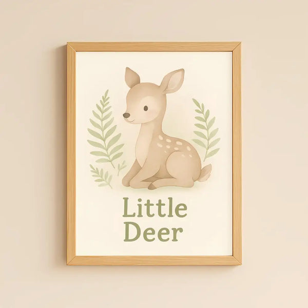 Deer Nursery Wall Art Print – Woodland Animal Watercolour (Digital Download)