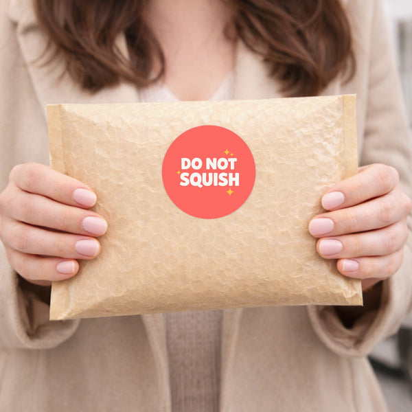 Do Not Squish Stickers | Bold Fragile Warning Labels for Small Business Packaging