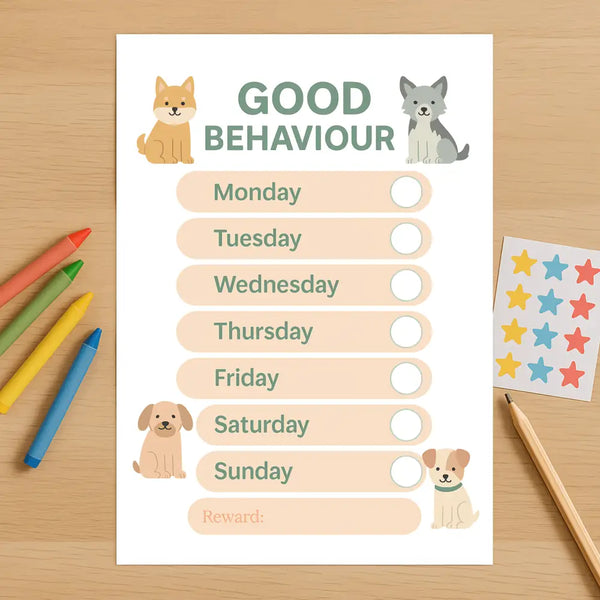 Dog Reward Chart for Kids – Good Behaviour Printable (A4) (Copy)