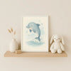 Dolphin Nursery Wall Art Print | Ocean Animal Watercolour | Digital Download