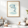 Dolphin Nursery Wall Art Print | Ocean Animal Watercolour | Digital Download