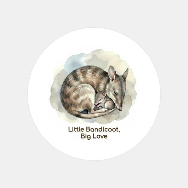 Eastern Barred Bandicoot Sticker – Little Bandicoot Big Love Mother & Joey Wildlife Art