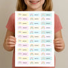 Editable Pastel Rainbow Name Labels – Instant Canva Template (36 Labels) - Sticksy Prints Australia
