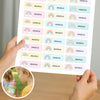Editable Pastel Rainbow Name Labels – Instant Canva Template (36 Labels)