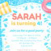 Editable Pool Party Birthday Invitation – Canva Template (4×6 inch)
