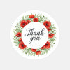 Thank You Stickers | Red Poppy Watercolour Wreath Packaging Labels | Small Business Australia - Sticksy Prints Australia