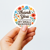Thank You for Supporting My Small Business Stickers – Bright Floral Edition