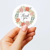Thank You Watercolour Floral Wreath Stickers Packaging Labels | Small Business Australia - Sticksy Prints Australia