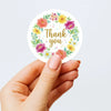 Thank You Stickers | Watercolour Floral Wreath Packaging Labels Gift Wrapping - Sticksy Prints Australia