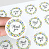 Thank You Stickers | Colourful Floral Wreath Packaging Labels | Small Business Stickers Australia - Sticksy Prints Australia