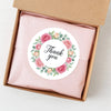 Thank You Pink Rose Wreath Stickers Packaging Labels | Small Business Australia - Sticksy Prints Australia